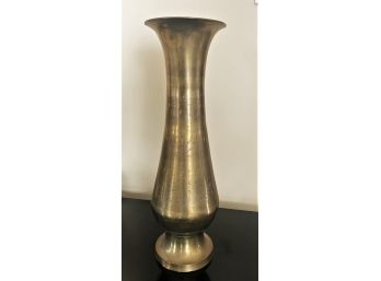 Tall Etched Fluted Brass Vase