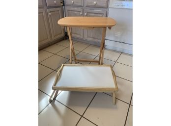 Folding Tray Table  Along With A Bedside Tray