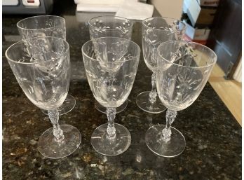 Etched Parfait And Wine Glass Box Lot