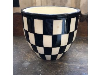 Erphila Art Pottery Black Checked Pot