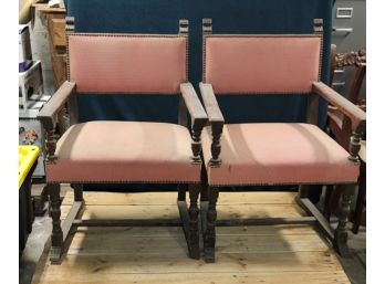 Antique Upholstered Chair Pair