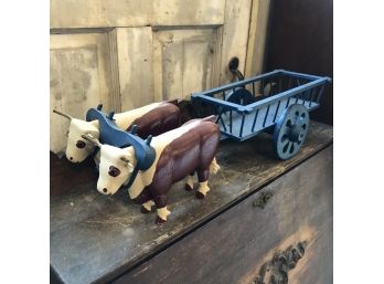 Wooden Cattle And Wagon