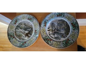 Adams 'Winter Scenes' Collector Plates - Set Of Two