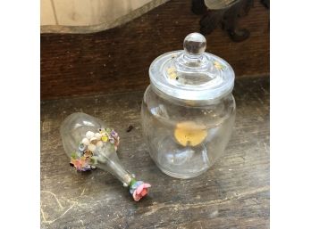 Itty Bitty Glass Jar And Perfume Bottle
