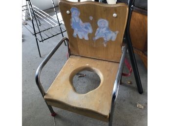 Vintage Wood Stool And Potty Training Seat