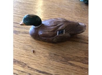 Small Carved Wooden Duck Figure