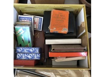 Huge Vintage Playing Card Box Lot With Bridge Books And Score Cards