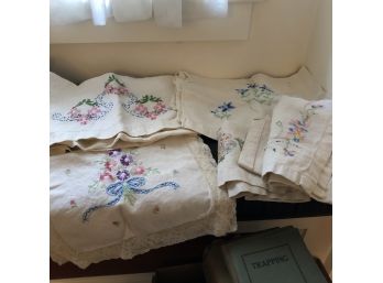 Vintage Embroidered Table Linens