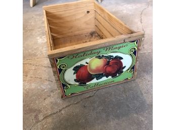 Wooden Crate With Apple Print