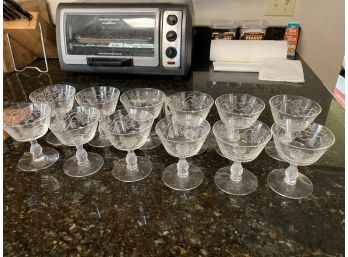 Leaf Etched Glass Box Lot