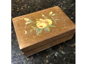 Vintage Trinket Box With Flowers