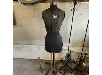 Vintage Acme Adjustable Dress Form With Cast Iron Base
