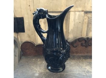 Red Wing Pottery Art Pitcher With Dragon Handle