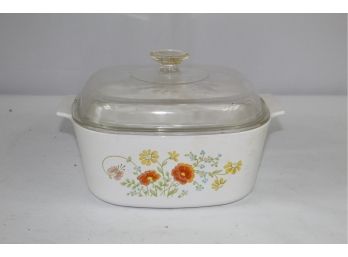 Rare Vintage Corning Ware WILDFLOWER 5 Liter Casserole Dish With Glass Lid