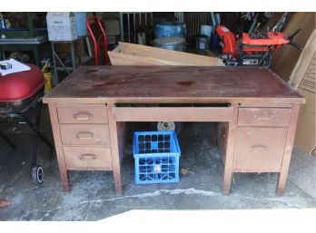 Large Mid-Century Metal Desk