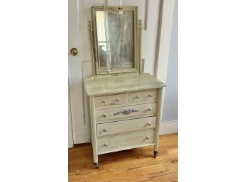 Childs Antique Dresser & Tilt Top Mirror