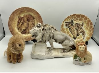 Lion Lot ~ Figurines, Plates & More ~