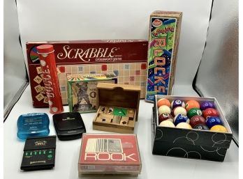 Game Lot ~ Billiard Balls, Scrabble & More ~