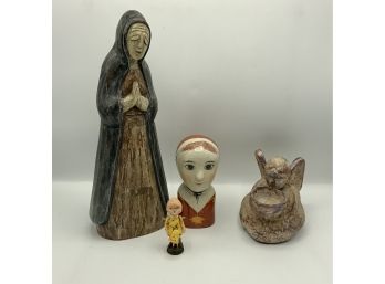 Wood Carved Nun, Poliwoggs & More