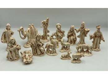 Gorgeous Lusterware Nativity ~ 16 Pc ~