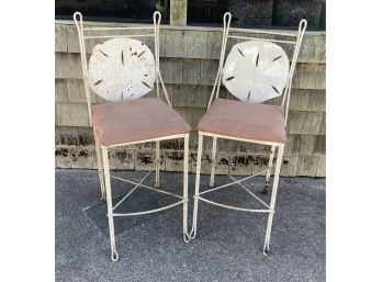 2 Vintage Counter Height Chairs ~ Sand Dollar ~