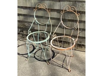 2 Antique Metal Chairs