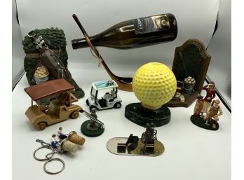 Golf Lot - WOOD Golf Club Bottle Holder And More