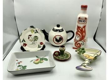 Porcelain Lot ~ Oil Decanter, Teapot & More ~