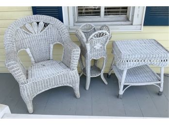 3 Pc Vintage Wicker