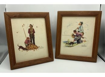 Pair Norman Rockwell Prints