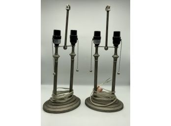 Pair Of Metal  Lamps