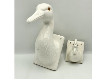 White Duck & Rooster Head