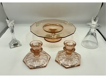 Pink Depression Glass &  Lenox & Mikasa