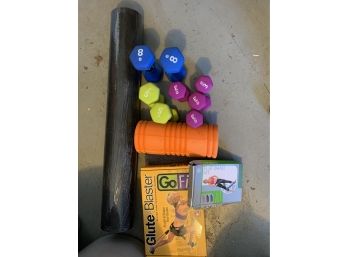 Exercise Lot - Dumbbels, Exercise Bands, Roller, Etc.