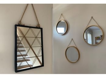 Set Of 3 Round Mirrors And 1 Rectangle