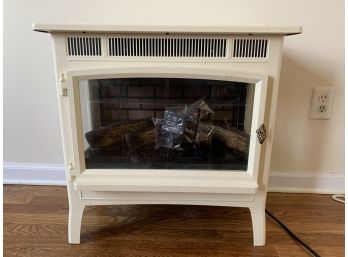 Cream Color Portable Heater/ Fireplace  Includes 2 Remotes 24x12.5x23.5