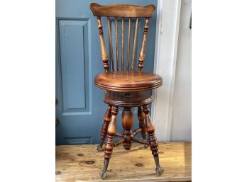 Antique Piano Chair With Glass Ball Claw Feet NEED MEASUREMENTS