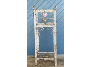 VIntage Distressed White Tulip Plant Stand
