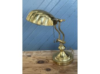 Vintage Brass Hinged Shell Lamp
