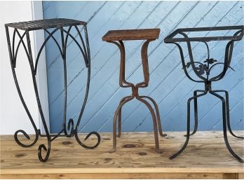 Vintage 3 Wrought Iron Plant Stands