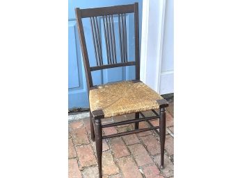 Wood Banister Chair Rush Seat