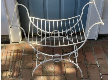 White Wrought Iron Garden Bench