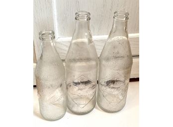 3 Clear Vintage Coke Bottles