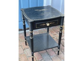 Hitchcock Table Side Night Stand Table With Drawer