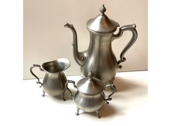 Pewter Early American By Web Tea Set