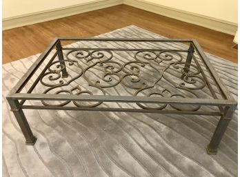 Ornate Heavy Steel Coffee Table (missing Glass)