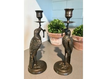 Pair Of Metal Bird Candlesticks From BERGDOF GOODMAN