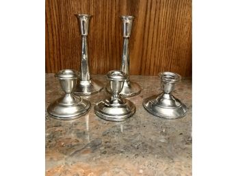 Lot Of Sterling Silver Weighted Candlesticks