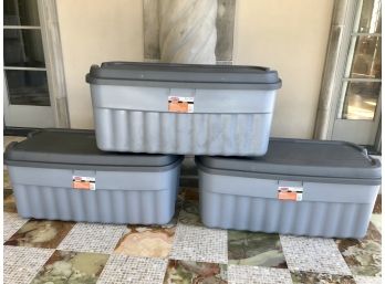 3 RUBBERMAID Roughneck 54 Gallon Totes (lot 1 Of 2 Listed Separately In This Auction)