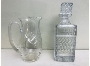 Crystal Pitcher And Decanter